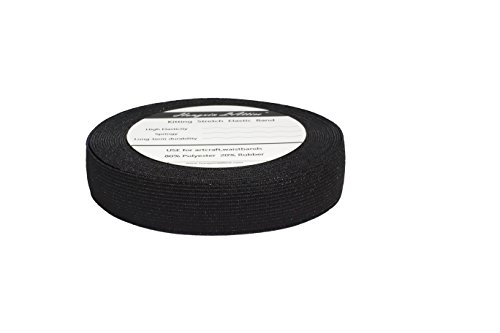 2.5CM de ancho 10 metros de largo Negro viscosa elástico que hace punto elástico de la banda carrete con alta elasticidad 2.5CM de ancho 10 metros de largo Negro viscosa elástico que hace punto elástico de la banda carrete con alta elasticidad