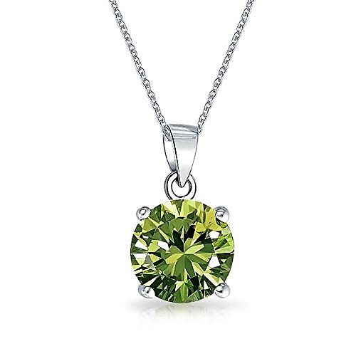 2Ct Solitario Redondo Colgante Verde Oliva Anillos Juego De Zirconia Cúbico Peridot Simulado Placa Rodio Plata 925 18A 2Ct Solitario Redondo Colgante Verde Oliva Anillos Juego De Zirconia Cúbico Peridot Simulado Placa Rodio Plata 925 18A