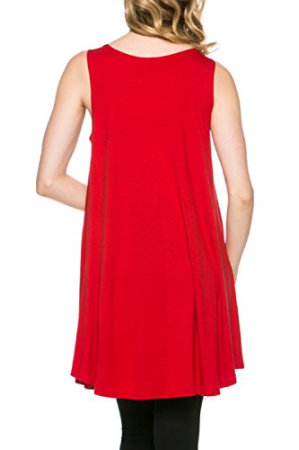 2LUV - Camiseta de tirantes - Sin mangas - para mujer rojo rosso 2LUV - Camiseta de tirantes - Sin mangas - para mujer rojo rosso