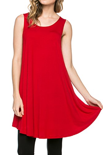 2LUV - Camiseta de tirantes - Sin mangas - para mujer rojo rosso 2LUV - Camiseta de tirantes - Sin mangas - para mujer rojo rosso