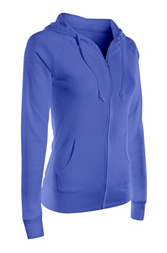 2LUV mujeres del cordón con capucha térmica con cremallera Jersey 2LUV mujeres del cordón con capucha térmica con cremallera Jersey