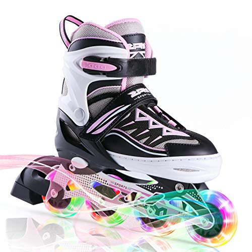 2PM SPORTS Cytia Ajustable Iluminación Patines en línea para niños y Adolescentes con luz Completa hasta LED Ruedas, Diversión Flashing Roller Blades para niños y niñass - Pink M(32-35EU) 2PM SPORTS Cytia Ajustable Iluminación Patines en línea para niños y Adolescentes con luz Completa hasta LED Ruedas, Diversión Flashing Roller Blades para niños y niñass - Pink M(32-35EU)