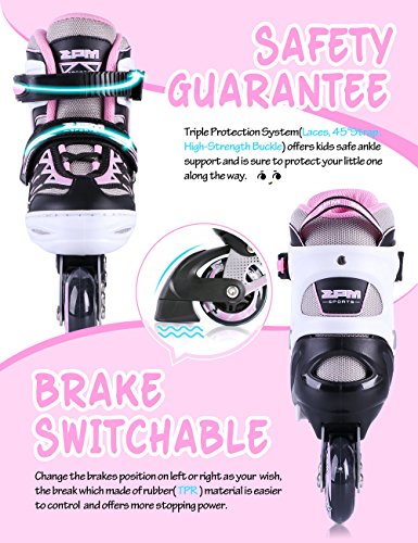 2PM SPORTS Cytia Ajustable Iluminación Patines en línea para niños y Adolescentes con luz Completa hasta LED Ruedas, Diversión Flashing Roller Blades para niños y niñas- Pink S(28-31EU) 2PM SPORTS Cytia Ajustable Iluminación Patines en línea para niños y Adolescentes con luz Completa hasta LED Ruedas, Diversión Flashing Roller Blades para niños y niñas- Pink S(28-31EU)