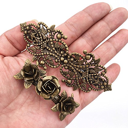 2Pzas Pasador de Metal Retro Vintage Hebilla Prendedor del Pelo Rosas Accesorios Bronce 2Pzas Pasador de Metal Retro Vintage Hebilla Prendedor del Pelo Rosas Accesorios Bronce