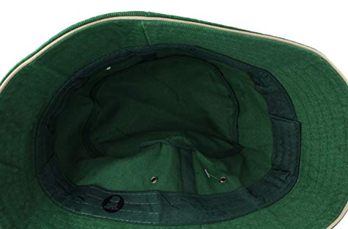 2Store24 Sombrero de pescador en verde oscuro/beige Talla S/M