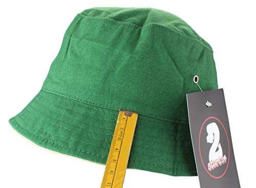 2Store24 Sombrero de pescador en verde oscuro/beige Talla S/M