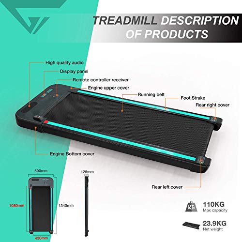 2WD Cinta de Correr, bajo el Escritorio, de Trabajo para Correr, LCD para máquina de Correr con Control Remoto, Delgada de Ejercicio Interior 2WD Cinta de Correr, bajo el Escritorio, de Trabajo para Correr, LCD para máquina de Correr con Control Remoto, Delgada de Ejercicio Interior