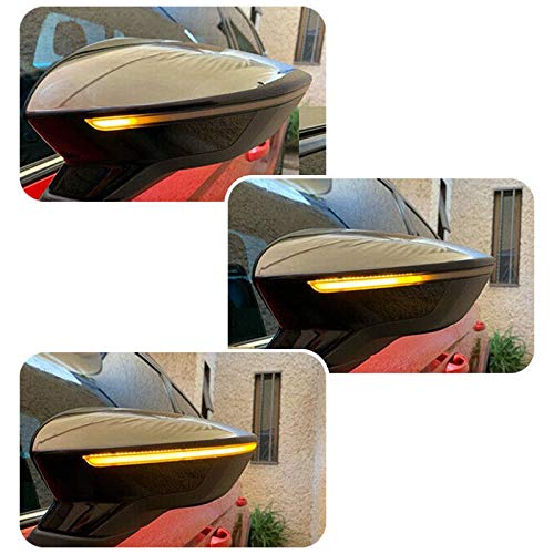 2x luces LED dinámicas de señal de giro, ala lateral, indicador de espejo retrovisor, luz intermitente para SEAT Leon Mk3 5F 2013-2018, Ibiza Mk5 2017 2018, Arona 2017 2018