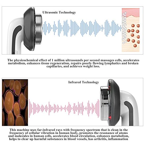 3 en 1Ultrasónica Máquina de Cavitación,EMS Terapia de luz infrarroja eliminación de grasa ultrasonido fisioterapia masajeador dispositivo para la cara y el cuerpo