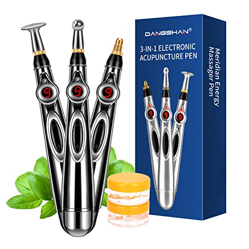 3-IN-1 Acupuncture Pen, Acupuntura Masaje Pen, Pluma de Acupuntura Electrónica, Pluma de Masaje Electrónico, Masaja Eléctrica Acupuntura Pluma Terapia del Dolor Masajeador