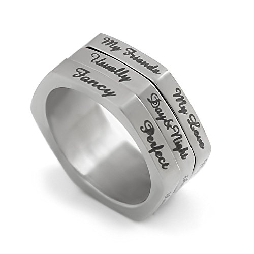 3 línea Spinner Ring, Compliment Generador, madres anillo, anillo de hermanas, Spinning anillo, anillo de meditación