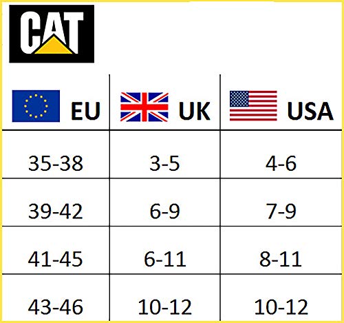 3 Pares Calcetines CAT CATPERILLAR de trabajo para hombres reforzados en el talón y la punta, excelente calidad de Algodón (Negro, 4346)