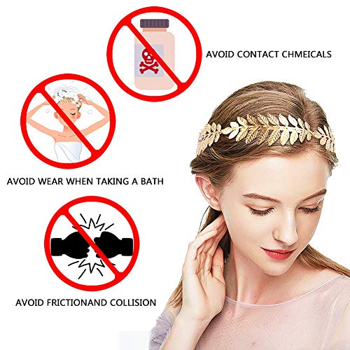 3 Pcs Diadema de Hoja Estilo,Diosa Romana Rama de la Hoja Cabello Nupcial,Trajes de Diadema Diosa Griega de Banda de Pelo de Hoja Boho Alice Diadema de Corona Tiara Accesorios(Oro,Plata,Oro Rosa)