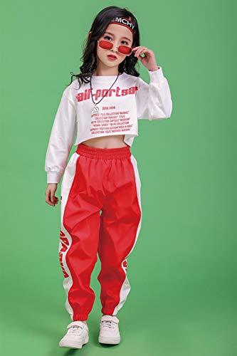 3 Piezas Conjunto de Disfraces de Hip Hop para niñas Street Dancewear Traje de Danza Moderna 3 Piezas Conjunto de Disfraces de Hip Hop para niñas Street Dancewear Traje de Danza Moderna