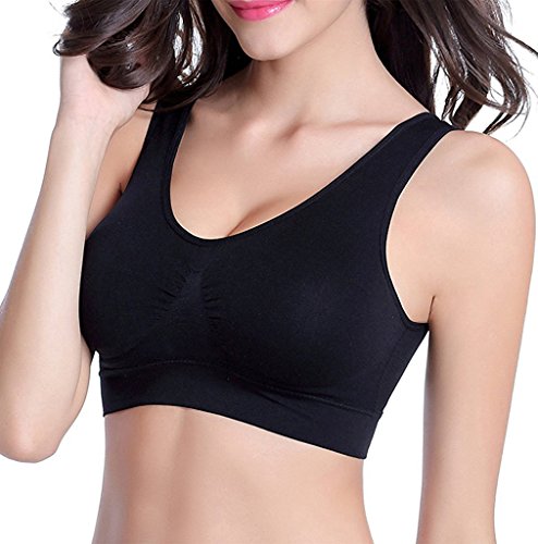 3 Piezas Sujetador Deportivo para Mujeres Sin Costuras Yoga Racerback Top con Almohadillas Extraíbles Ultimate Corriendo Gimnasio Ropa (3XL, 6 Piezas)