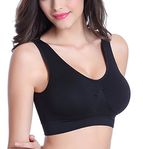 3 Piezas Sujetador Deportivo para Mujeres Sin Costuras Yoga Racerback Top con Almohadillas Extraíbles Ultimate Corriendo Gimnasio Ropa (3XL, 6 Piezas)