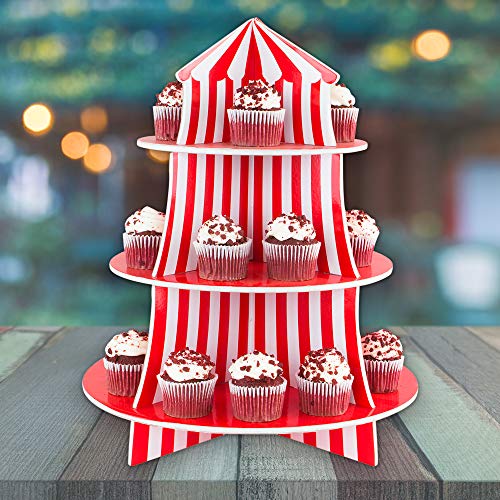 3 Tier Cupcake Foam Stand with Circus Carnival Tent Design for Desserts, Birthdays, Decorations by Super Z Outlet by Super Z Outlet 3 Tier Cupcake Foam Stand with Circus Carnival Tent Design for Desserts, Birthdays, Decorations by Super Z Outlet by Super Z Outlet