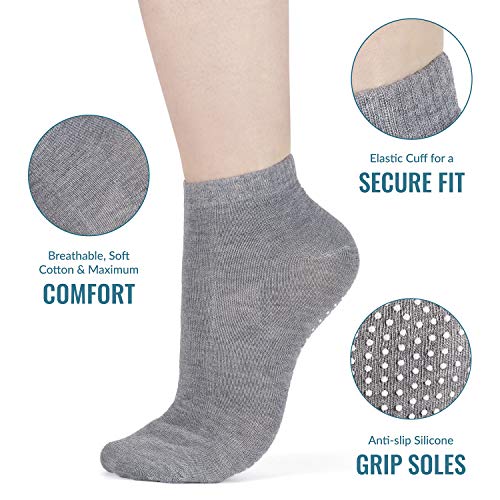 3 x Pairs Non Slip Yoga Pilates Socks Martial Arts Fitness Dance Barre. Anti-Slip/Non-Slip,Full Toe Ankle Fall Prevention Grip Socks, Sox UK 4-9 / EU 38-44 by AllThingsAccessory®