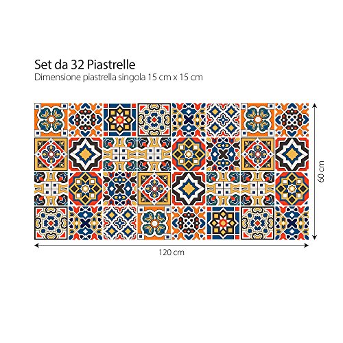 32 (Piezas) Adhesivo para Azulejos 15x15 cm - PS00127 - Salamanca - Adhesivo Decorativo para Azulejos para baño y Cocina - Stickers Azulejos - Collage de Azulejos 32 (Piezas) Adhesivo para Azulejos 15x15 cm - PS00127 - Salamanca - Adhesivo Decorativo para Azulejos para baño y Cocina - Stickers Azulejos - Collage de Azulejos