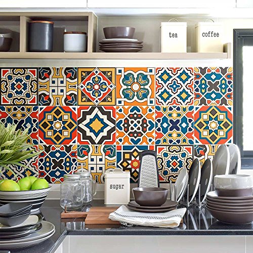 32 (Piezas) Adhesivo para Azulejos 15x15 cm - PS00127 - Salamanca - Adhesivo Decorativo para Azulejos para baño y Cocina - Stickers Azulejos - Collage de Azulejos 32 (Piezas) Adhesivo para Azulejos 15x15 cm - PS00127 - Salamanca - Adhesivo Decorativo para Azulejos para baño y Cocina - Stickers Azulejos - Collage de Azulejos