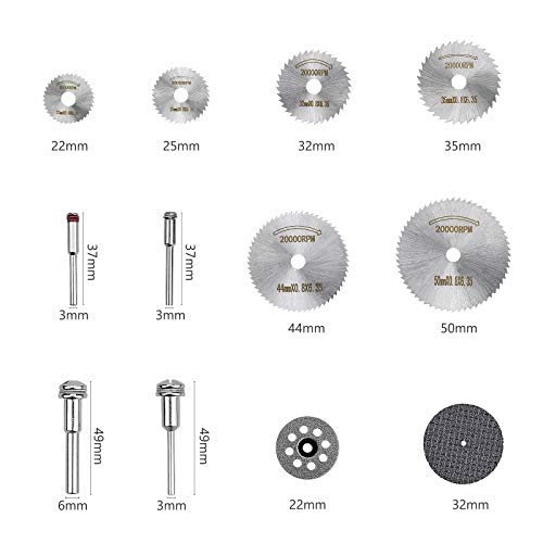 32 Piezas Hojas de Sierra Circular, Mini Disco Corte Madera Set para Cortar Madera Tubería de PVC Metal Blando - 22mm /25mm /32mm /35mm /44mm /50mm 32 Piezas Hojas de Sierra Circular, Mini Disco Corte Madera Set para Cortar Madera Tubería de PVC Metal Blando - 22mm /25mm /32mm /35mm /44mm /50mm