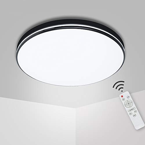 36 W LED Lámpara de Techo, bapro Plafón Luz de Techo LED Regulable, Plafon Techo Led Cocina Luz con Control Remoto para Baño Dormitorio Cocina Sala Estar Comedor[Clase de Eficiencia Energética A++]