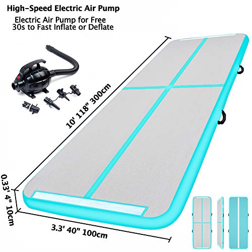 3M Esterilla Hinchable Air Track para Gimnasia con Bomba de Aire Eléctrica. Pista de Aire Inflable Tumbling Alfombrillas. Colchonetas Volteretas para de Aterrizaje, de Ejercicio, de Entrenamiento