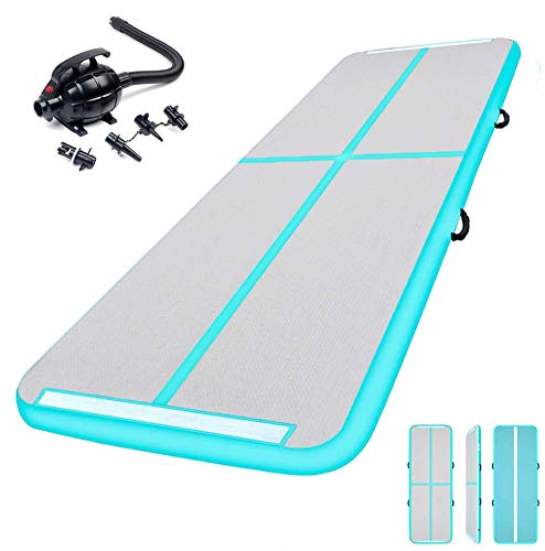 3M Esterilla Hinchable Air Track para Gimnasia con Bomba de Aire Eléctrica. Pista de Aire Inflable Tumbling Alfombrillas. Colchonetas Volteretas para de Aterrizaje, de Ejercicio, de Entrenamiento