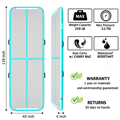 3M Esterilla Hinchable Air Track para Gimnasia con Bomba de Aire Eléctrica. Pista de Aire Inflable Tumbling Alfombrillas. Colchonetas Volteretas para de Aterrizaje, de Ejercicio, de Entrenamiento