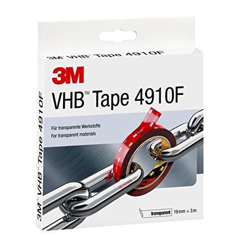 3M VHB 7000072294 Cinta Adhesiva, 19 mm X 3 m, 1 Unidad, Transparente