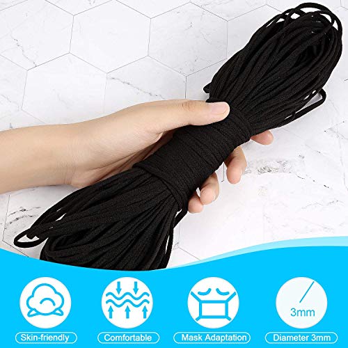 【3mm 100Metros】Cuerda Elastica, elloLife Redondos Cintas elásticas para Costura Y Manualidades DIY Cordon, Cordón goma para Elástico de Cuerda Tela para Coser Ropa