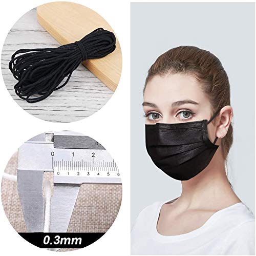 【3mm 100Metros】Cuerda Elastica, elloLife Redondos Cintas elásticas para Costura Y Manualidades DIY Cordon, Cordón goma para Elástico de Cuerda Tela para Coser Ropa