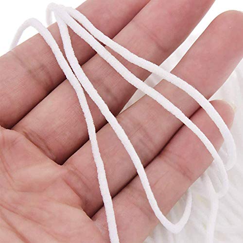 【3mm 10Metros】Cuerda Elastica, elloLife Blanco Redondos Cintas elásticas para Costura Y Manualidades DIY Cordon, Cordón goma para Elástico de Cuerda Tela para Coser Ropa