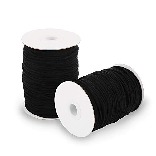 【3mm 186m】Goma Elástica Costura Cinta Redonda Negro Cordón Elástico Cuerda Tela Banda Elástica para Manualidad Coser DIY Ropa Bricolaje 【3mm 186m】Goma Elástica Costura Cinta Redonda Negro Cordón Elástico Cuerda Tela Banda Elástica para Manualidad Coser DIY Ropa Bricolaje