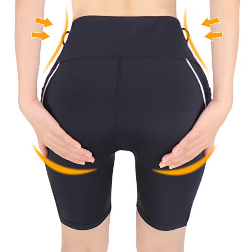 3W GRT Leggings Mujer Fitness, Leggings De Yoga para Mujer, Pantalones De Entrenamiento, Pantalón Corto Deportivo para Mujer Cintura Alta (Negro, S)