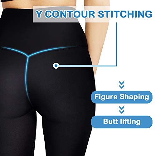 3W GRT Mallas de Deporte de Mujer,Yoga Leggins Mujer,Ropa Deportiva Mujer Crossfit,Pantalones Mujer,Leggings Mujer Fitness,Pantalón Deportivo para Mujer (Negro, L)