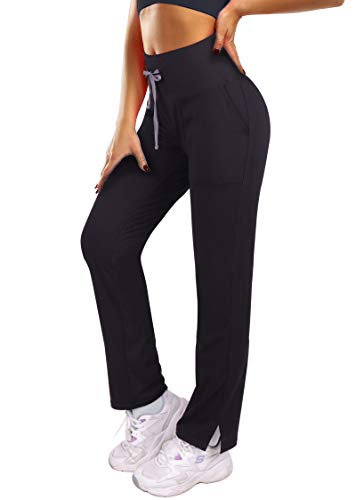 3W GRT Pantalones De Yoga para Mujer, Pantalones De Yoga, Pantalones Casuales De Yoga con Cordón para Yoga y Correr (Negro, M)