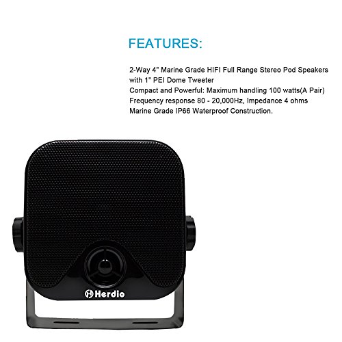 4 Inch Resistente al Agua Barco Marina Caja Exterior Altavoces Superficie Montado para Skid Steer ATV UTV RZR Golf Carro Tractor Powersports Barco Camión Jeep 4 Inch Resistente al Agua Barco Marina Caja Exterior Altavoces Superficie Montado para Skid Steer ATV UTV RZR Golf Carro Tractor Powersports Barco Camión Jeep