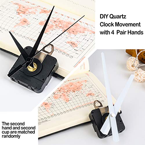 4 Pares Movimiento de Reloj de Cuarzo Movimiento de Motor de Reloj Maquinaria de Diy Reloj Mecanismo de Movimiento de Reloj de Pared Reemplazos de Piezas de Reparación (Negro y Blanco) 4 Pares Movimiento de Reloj de Cuarzo Movimiento de Motor de Reloj Maquinaria de Diy Reloj Mecanismo de Movimiento de Reloj de Pared Reemplazos de Piezas de Reparación (Negro y Blanco)