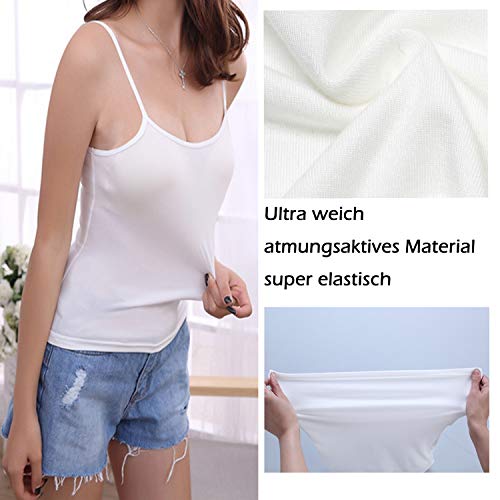 4 Piezas de Camisola Larga Básica de Mujeres Camisola de Tirante de Spaghetti Ajustable Camiseta sin Mangas 3912 Blanco y Negro One Size XS-L (34-40) 4 Piezas de Camisola Larga Básica de Mujeres Camisola de Tirante de Spaghetti Ajustable Camiseta sin Mangas 3912 Blanco y Negro One Size XS-L (34-40)