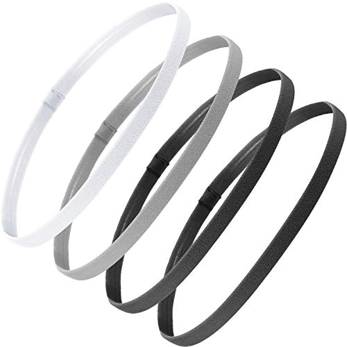 4 Piezas Diadema Deportiva Elástico Antideslizante Grueso Cinta de Pelo para Mujeres y Hombres (Negro, Gris, Blanco) 4 Piezas Diadema Deportiva Elástico Antideslizante Grueso Cinta de Pelo para Mujeres y Hombres (Negro, Gris, Blanco)