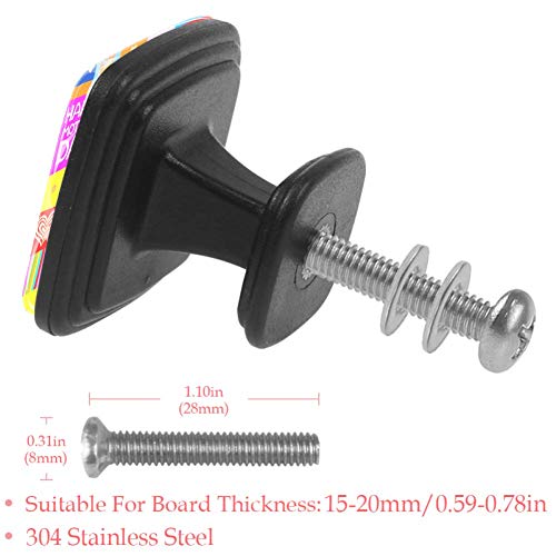 4 Piezas pomos de para puertas de armarios y cajones de Cocina Gabinetes - Cuadrado colorido Feliz Día de la Madre