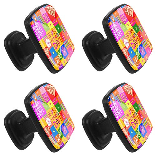 4 Piezas pomos de para puertas de armarios y cajones de Cocina Gabinetes - Cuadrado colorido Feliz Día de la Madre 4 Piezas pomos de para puertas de armarios y cajones de Cocina Gabinetes - Cuadrado colorido Feliz Día de la Madre
