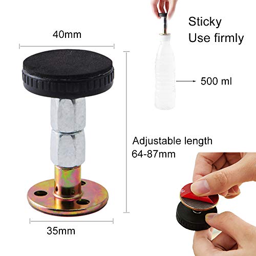 4 piezasInicio Marco de Cama Ajustable con Rosca Herramienta antivibración telescópica La Cama Fija no oscila Marco de la Cama con Hilo Ajustable Herramienta antivibración para la Pared de la Sala