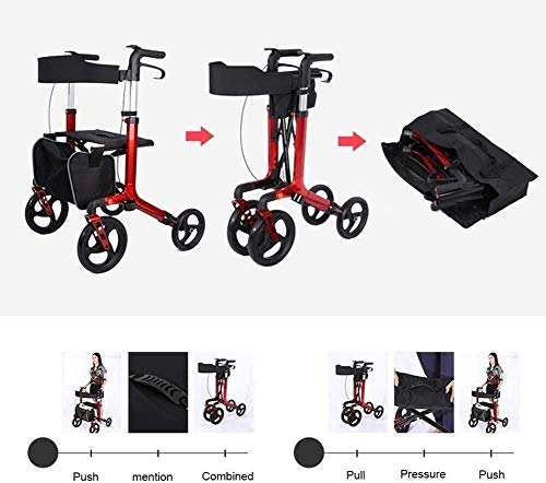 4-ruedas Andador, Plegable Rollator Walker, Rollator Walker Con La Cesta, La Cesta De Principal La Cesta Roller Walker Walker