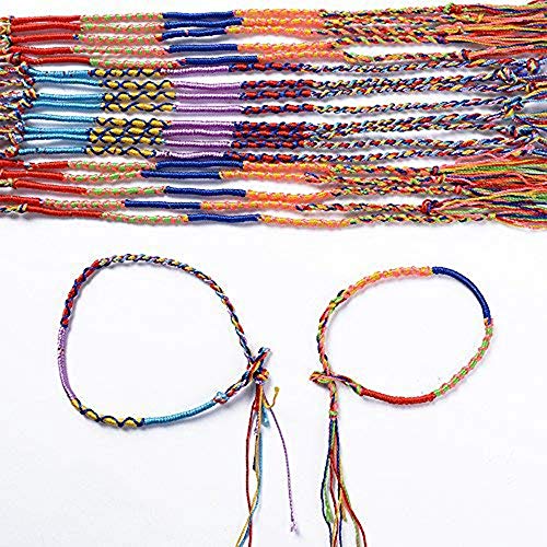 40 piezas 4 pulseras trenzadas estilo, hilo trenzado hecho a mano colorido, pulseras la amistad, pulseras tobillo muñeca (color aleatorio)