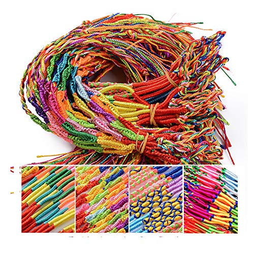 40 piezas 4 pulseras trenzadas estilo, hilo trenzado hecho a mano colorido, pulseras la amistad, pulseras tobillo muñeca (color aleatorio) 40 piezas 4 pulseras trenzadas estilo, hilo trenzado hecho a mano colorido, pulseras la amistad, pulseras tobillo muñeca (color aleatorio)