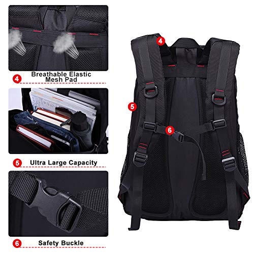 40L Mochila Hombre Senderismo Deporte Viaje Grande Trekking Mujer Trabajo Casual Backpack Antirrobo Impermeable Camp Caminata Portátil Bolsa Mochila, Negra 40L Mochila Hombre Senderismo Deporte Viaje Grande Trekking Mujer Trabajo Casual Backpack Antirrobo Impermeable Camp Caminata Portátil Bolsa Mochila, Negra