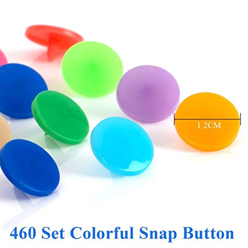 460Pcs 24 Colores T5 Snaps Plástico Corchetes de Presión con Alicates Botones Presion para DIY Manualidades