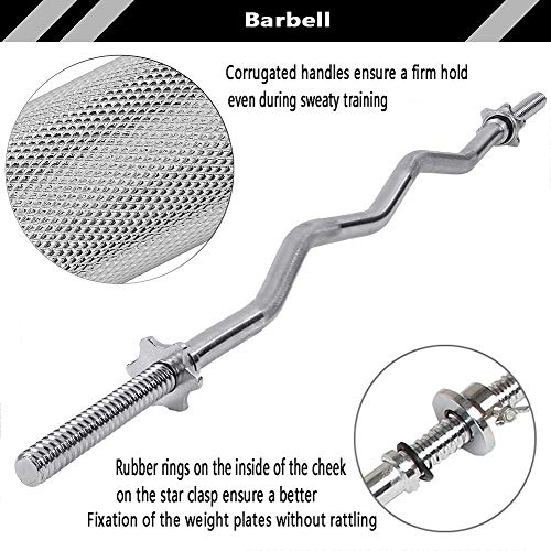 47''/59''Antideslizante Barra de Musculación de Pesas,Barra Curl Z Barra de Entrenamiento para Biceps y Triceps,Diámetro de 25 mm,Peso 10 libras/12 Libras4ft(1.2M) Ø 25mm 47''/59''Antideslizante Barra de Musculación de Pesas,Barra Curl Z Barra de Entrenamiento para Biceps y Triceps,Diámetro de 25 mm,Peso 10 libras/12 Libras4ft(1.2M) Ø 25mm